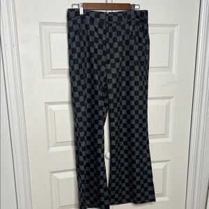 Elegant Checkered Black and Gray Women's Trousers